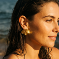 Awaii Gold Fan Drop Earrings